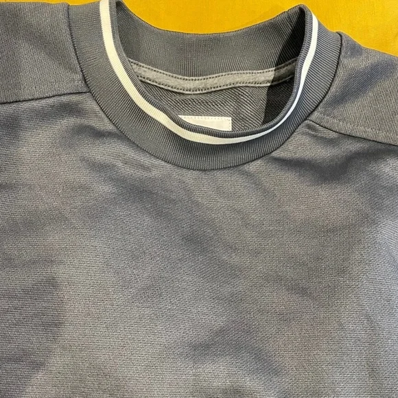 Tech Terry Sweatshirt w/Stripe Rib- Brand New- NEVER WORN- SLATE/IVORY (SEE PIC)